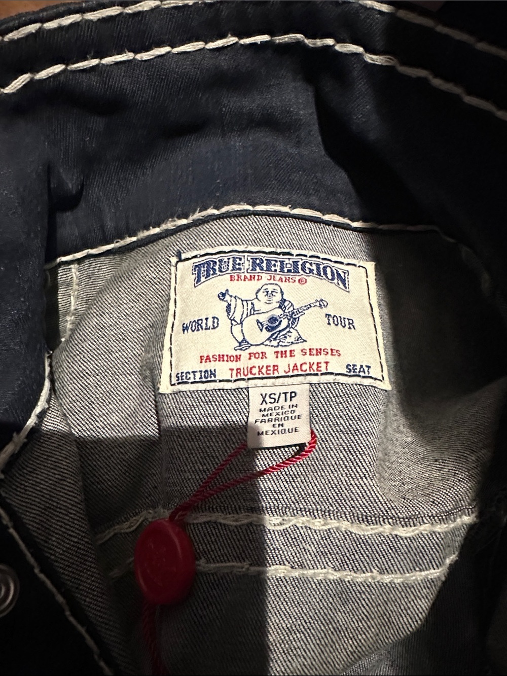 DESIGNER ‘TRUE RELIGION’ Jean Contrast-Stitch Button Front Jacket - Women's - Picture 11 of 16